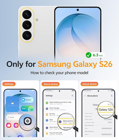 FNTCASE for Samsung Galaxy S26 Case: [Fit for Magsafe] [Full Camera Protection & Screen Protector] Translucent Matte Military Grade - Shockproof Protective Phone Cover for Samsung S 26 - Light Blue