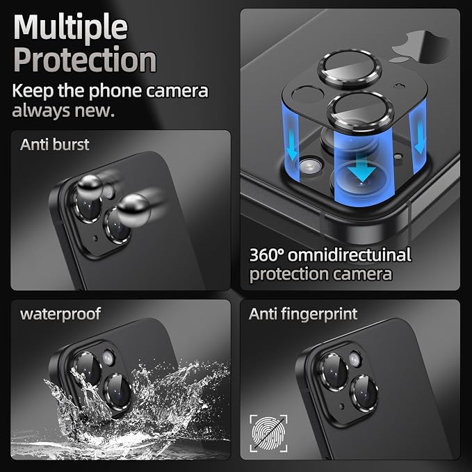 Korecase for iPhone 15/iPhone 15 Plus Camera Lens Protector,[Strong Adhension][Drop Protection] Aluminum Alloy Metal Tempered Glass Rear Camera Lens Cover, Green