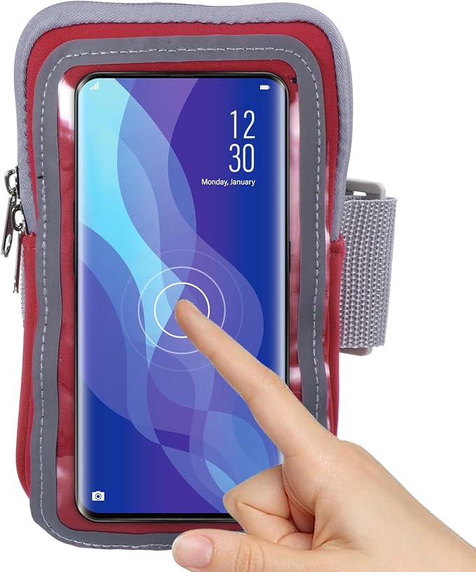 PATIKIL Phone Arm Bands for Running, Running Phone Holder Carrier Armband Cell Phone Holder for Runners, Red