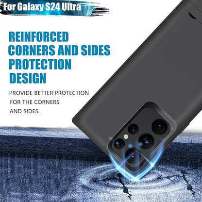 Sitong Battery Case for Samsung Galaxy S24 Ultra, 5000mAh Rechargeable Extended Battery Charging Charger Case, Add 100% Extra Juice, Not Compatible with S24 or S24+ (6.8 inch) Black