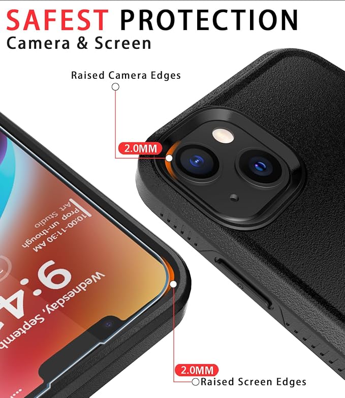 Diverbox for iPhone 14 case [Shockproof] [Dropproof] [Tempered Glass Screen Protector ],Heavy Duty Protection Phone Case Cover for Apple iPhone 14 (Black-2in1)