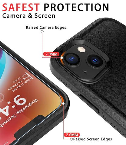 Diverbox for iPhone 14 case [Shockproof] [Dropproof] [Tempered Glass Screen Protector ],Heavy Duty Protection Phone Case Cover for Apple iPhone 14 (Black-2in1)