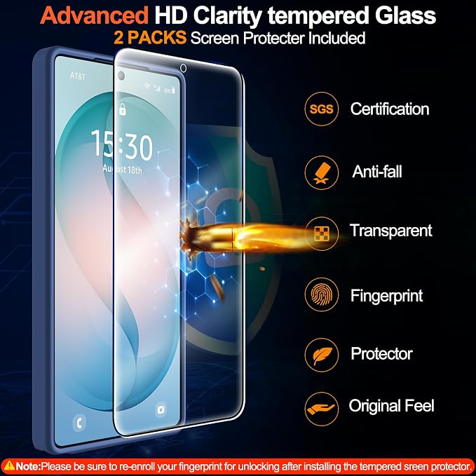 MOZOTER for Samsung Galaxy S26 Ultra Case with Magnetic,[Compatible with MagSafe][12Ft Military Dropproof][2*Screen Protector] Translucent Anti-Slip Back Slim Shockproof Case for S26 Ultra-Blue | [12Ft Military Dropproof][2*Screen Protector]Translucent...