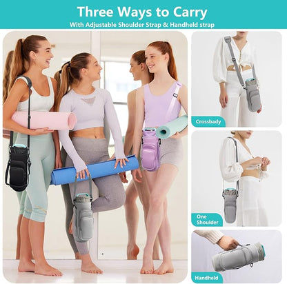 Water Bottle Carrier Bag,Water Bottle Holder with Straps Phone Pockets Fits Stanley Owala 16/24/32/40oz
