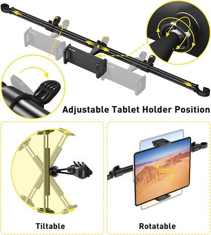 Tryone Car Tablet Holder Mount for iPad: Headrest Tablet Stand for Car Back Seat Compatible with iPad Pro Air Mini | Galaxy Tab | Kindle Fire HD | Switch OLED or Other 4.7-16.1" Devices