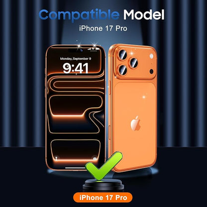 UniqueMe Compatible for 3 Pack iPhone 17 Pro Camera Lens Protector - [Drop Protection] 9H Tempered Glass Camera Cover Screen [Update New Version]【Not for 17 Pro Max】