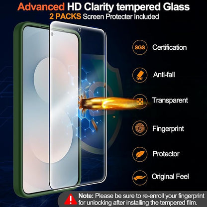 MOZOTER for Samsung Galaxy S25 FE Case,[Compatible with MagSafe] Green | [12Ft Military Dropproof][2*Screen Protector]Translucent Shockproof Holsters Case for S25 FE-Green
