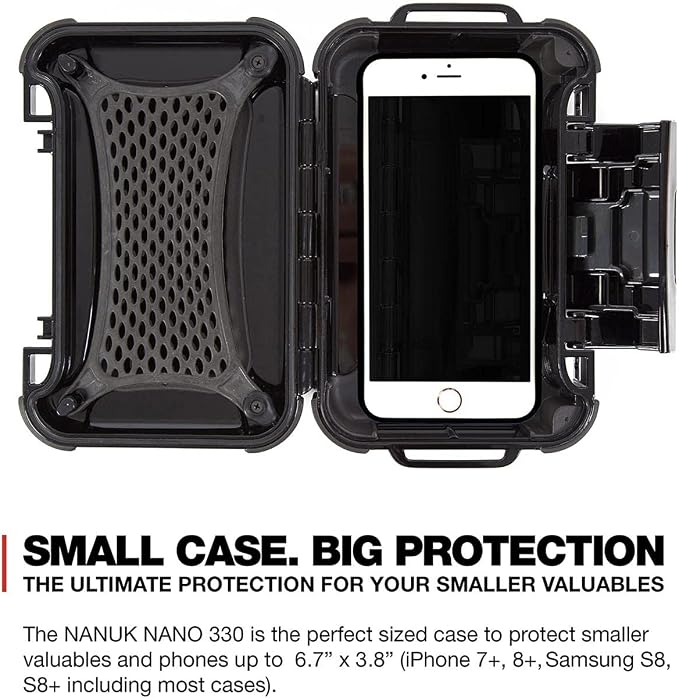 Nanuk 330-0001 Nano Series Waterproof Large Hard Case for Phones, Cameras and Electronics (Black)