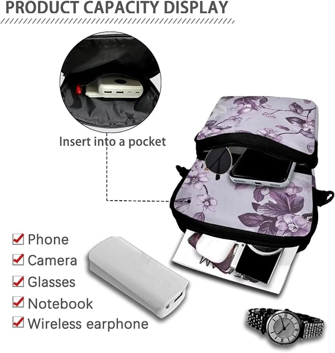 Men's Crossbody Bag, Small Cell Phone Wallet, Women's Shoulder Handbag, Travel Gym Bag