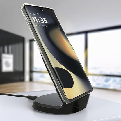 Motorola TurboPower 15W Wireless Stand + 33W Charger + Cable - Charging for Moto G Power 2024/2025, G Stylus 2024/2025, Edge 2023/2024/2025, Razr/Razr Plus 2023/2024/2025, Razr Ultra
