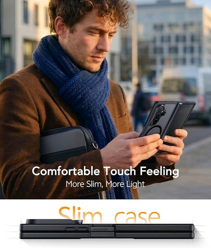 FNTCASE for Samsung Galaxy Z Fold 8 Ultra / Z Fold 7 Case, Fit for Magsafe | Hinge Protection, Screen Protector, Translucent Matte, 14FT Military Grade Drop Proof, Protective Phone Cover, Black