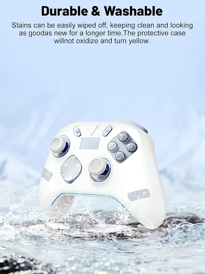 Silicone Protective Case for Flydigi Apex 5 Wireless Controller, Full-Body Protective Cover with Precise Cutout, Shockproof Dustproof Protector Sleeve & Scratch-Resistant Sleeve (White)