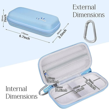 Case for VRURC for VEGER for charmast Portable Power Bank Built-in Cables - Travel Protective Carrying Storage Bag (Case Only) (Blue)