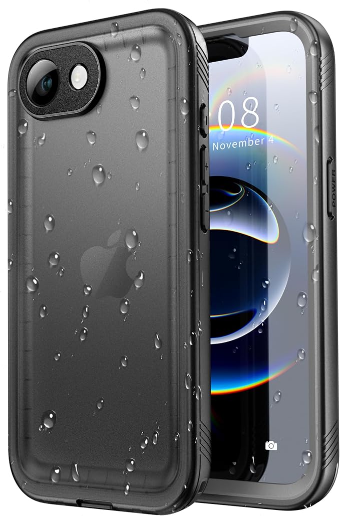 SPORTLINK for iPhone 16e Case/iPhone 17e Case, IP68 Waterproof Military Protective Full Body Heavy Duty Shockproof 360 Sealed Dustproof with Camera Screen Protector Cover for i Phone 16 e 6.1" Black
