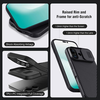 Nillkin Camshield Case for iPhone 17 Case, [Built-in Camera Cover][Slim Profile] [Military Grade Drop Protection] Shockproof Bumper iPhone 17 Case 6.3 inch 2025 Black