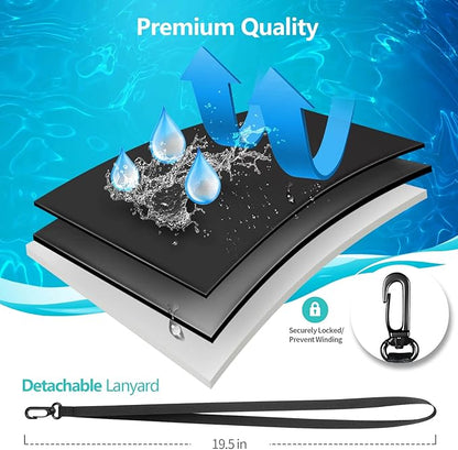 6 Pack 8.5“ Waterproof Cell Phone Pouch - Underwater Dry Bag Case Lanyard - Water Proof Clear Holder Protector for iPhone 17 16 15 Pro Max Plus Samsung Galaxy S25 S24 Ultra Note for Beach Swimming