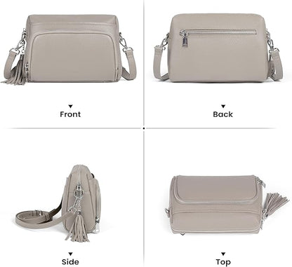 befen Genuine Leather Crossbody Purses for Women Small Crossbody Bags Purse with Built in RFID Blocking Wallet