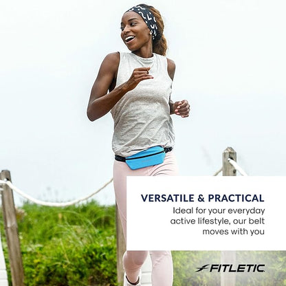 Fitletic Active Lifestyle Fanny Pack & Mini Sports Running Belt For Men & Women – Lightweight, Low Profile- Ultra-Soft Expandable Lycra Pouch - Fits All Phones – Inner Pocket