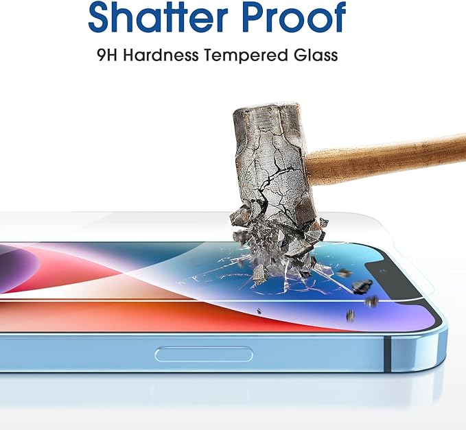 amFiIm Tempered Glass Screen Protector for iPhone 16e/iPhone 14/iPhone 13/13 Pro 6.1", Easy OneTouch Installation, Auto-alignment, Bubble Free Case Friendly, Anti-Scratch