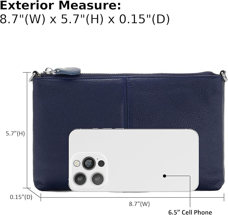 befen Genuine Leather Wristlet Clutch Wallet Purses Small Crossbody Bags for Women with RFID Blocking Card Slots