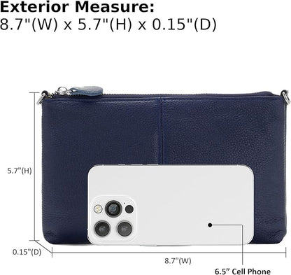 befen Genuine Leather Wristlet Clutch Wallet Purses Small Crossbody Bags for Women with RFID Blocking Card Slots