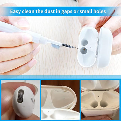 Cleaner Kit for Airpods 4 Pro 1 2 3 Multi-Function Cleaning Pen with Soft Brush Flocking Sponge Cleaning Tools for Bluetooth Earphones Case iPhone Speaker Electronics