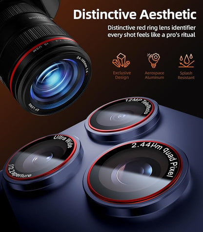 X-it for iPhone 17 Pro Camera Lens Protector, 9H Military Grade High-Alumina Tempered Glass Cover, Shatterproof with Strong Adhesion, Case Friendly & 1:1 Perfect Fit Camera Protector (Blue)