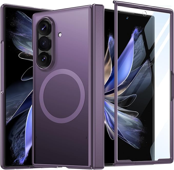 WRJ Magnetic for Samsung Galaxy Z Fold 8 Ultra Case,Dark Purple | Fit for Magsafe,Buit-in Screen Protector,Full Hinge Protection,Military Grade Drop Protection,Slim Shockproof Phone Case