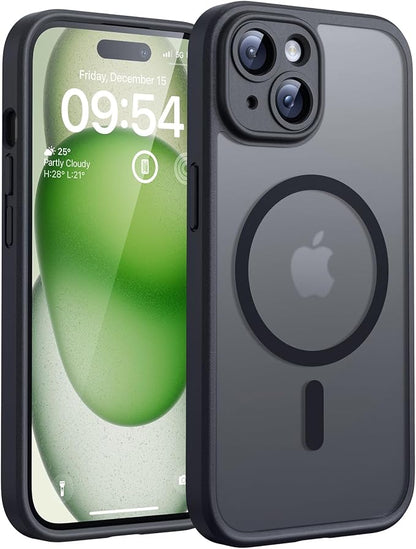 TOCOL for iPhone 15 Plus Case, Upgraded Full Camera Protection, Drop Protection, Compatible with Magsafe,Translucent Magnetic Matte Phone Case for iPhone 15 Plus 6.7 inch (Matte Black)