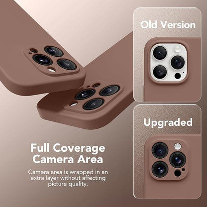 Magnetic for iPhone 14 Pro Case, Compatible with MagSafe, [Full Camera Protection][Screen Protector] Silicone Shockproof Protective Phone Case for iPhone 14 Pro 6.1", Brown