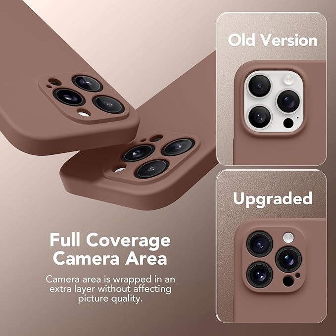 Magnetic for iPhone 16 Pro Max Case, Compatible with MagSafe, [Full Camera Protection][Screen Protector] Silicone Shockproof Protective Phone Case for iPhone 16 Pro Max 6.9", Brown