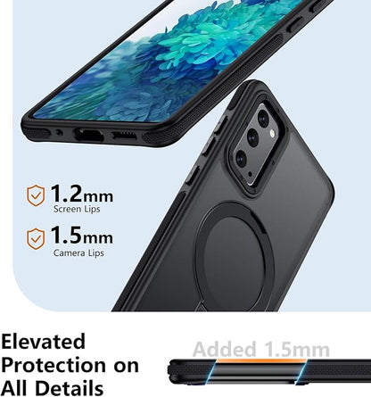 for Samsung Galaxy S20 FE Case, Magnetic Adjustable Ring Stand [Fit for Magsafe], [Military-Grade Shockproof Protection] Phone Case with Kickstand&Ring Holder (Black)