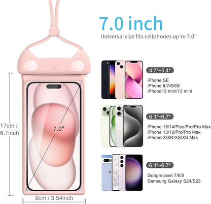 wellhouse 3D Waterproof Phone Pouch with Lanyard,Premium TPU100FT Deep Waterproof Phone Case for iPhone 17 16 15 14 13 12 Pro Max XS Samsung,Snorkeling, Surfing, Kayaking,Skiing,Hot Springs