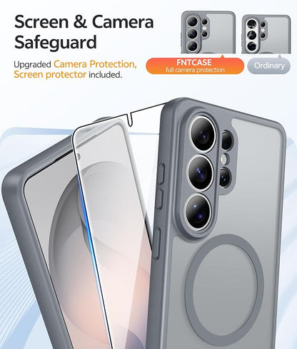FNTCASE for Samsung Galaxy S26 Ultra Case, Compatible with Magsafe Gray | Screen Protector, Full Camera Protection, Translucent Matte, 14FT Military Grade Drop Proof, Protective Phone Cover