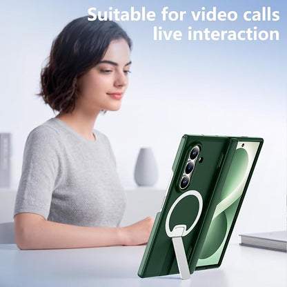 For Samsung Galaxy Z Fold 8 Ultra Case with Kickstand & Screen Protector | MagSafe-Compatible,Military Grade Drop Tested Non-Slip Slim Shockproof Case for Samsung Galaxy Z Fold 8 Ultra-Dark Green