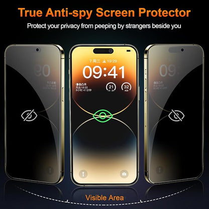 2 Pack for iPhone 14 Pro Max Privacy Tempered Glass Screen Protector 6.7 Inch, 9H Hardness, Scratch Resistant with Updated Easy Installation Tool