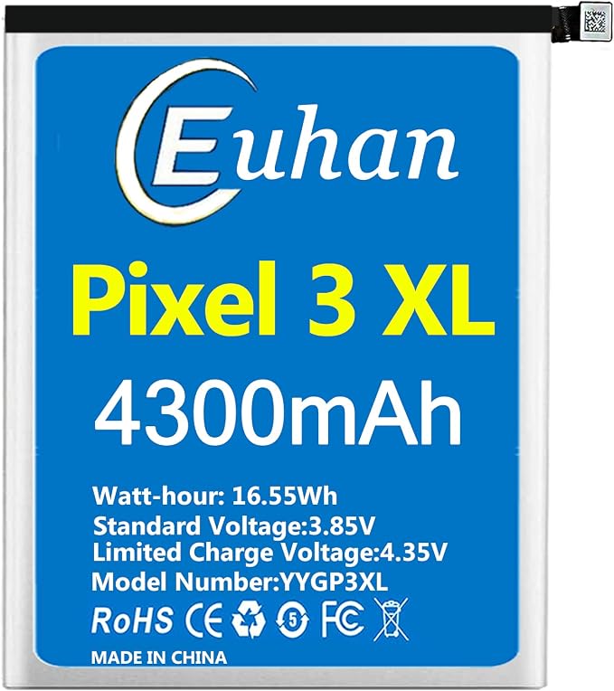 Google Pixel 3XL Battery, [Upgraded] Euhan 4300mAh Li-Polymer Replacement Battery for HTC Google Pixel 3 XL G013C with Repair Tool Kit [24 Month Service]