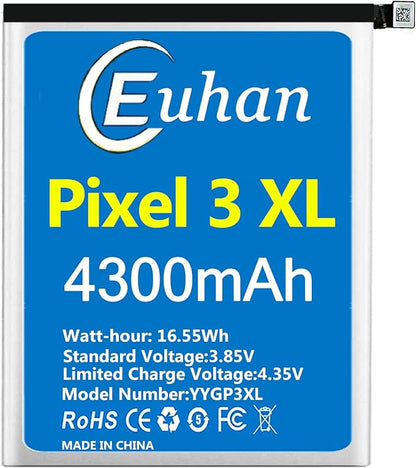 Google Pixel 3XL Battery, [Upgraded] Euhan 4300mAh Li-Polymer Replacement Battery for HTC Google Pixel 3 XL G013C with Repair Tool Kit [24 Month Service]
