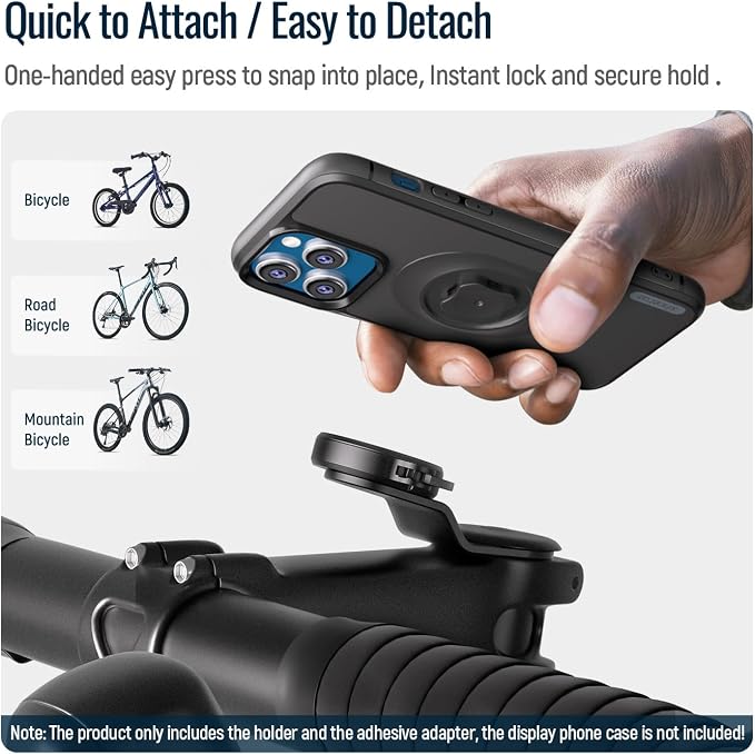 Bike Phone Mount,Mountain Bicycle Stem Cell Phone Holder,Universal Aluminum Handlebar Phone Clamp,MTB Road Bike Cycling Mobile Phone Clip,Quick Attach/Release 【Series C-2nd Gen】