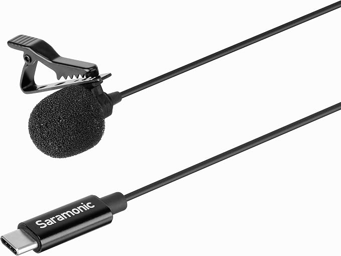 Saramonic LavMicro U3A USB-C Lavalier Microphone for iPhone 15, Android, New iPad, Computers & More with 6.6' Cable & 90˚ Adapter for Vlogging, Interviews, YouTube, TikTok, Live Streaming