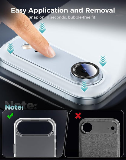 Goton Compatible for iPhone Air Camera Lens Protector 2025, 1-Pack Aluminum Alloy Metal Cover with HD Tempered Glass for iPhone 17 Air, Pro Camera Style, Shatter-Resistant, Scratch-Proof