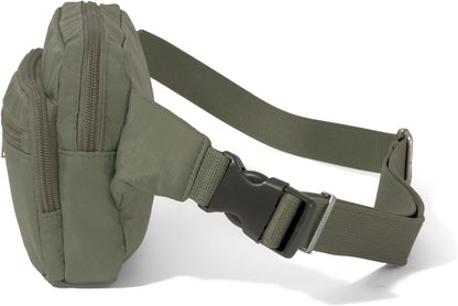 Baggallini Securtex Anti-theft Belt Bag 8.8"x5.5" Crossbody Fanny Pack for Women RFID Wallet Locking Zipper Travel Purse