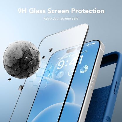 GONEZ Magnetic for iPhone 17 Pro Max Case, Compatible with MagSafe, [Screen Protector + Camera Lens Protector], Liquid Silicone Anti-Scratch Shockproof Protective Phone Case 6.9 inch, Lake Blue
