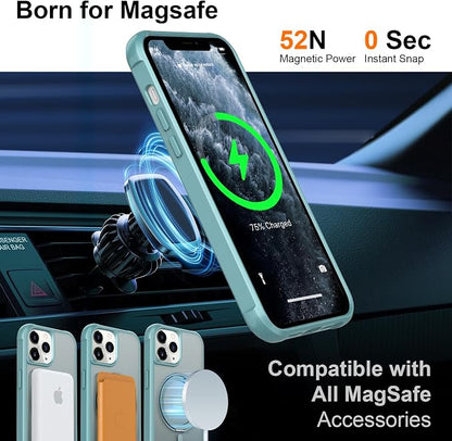 360° Magnetic Swivel Ring for iPhone 11 pro max case, Built-in Metal Stand and Ring Holder, Magsafe Compatible, Military Grade Protection, Shock and Vibration Resistant-Lake Blue