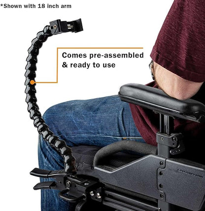 MOGO ModularHose Assistive Technology Phone Holder with Heavy-Duty Spring Clamp (Opens to 2"), 24 Inch Arm