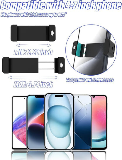 Heat Resistant Suction Cup Phone Holder, Ultra-Durable Metal Arm Phone Mount for Car Windshield Window Sunroof Dash, Vehicle Car Phone Holder Fit for 4-7" Cellphone