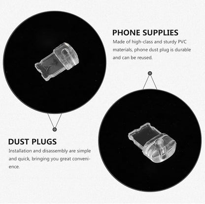 Housoutil Charging Port Dust Plug Protective Cover Clear Anti-Dust Stopper Phone Accessories Easy Install Reusable Plug for Mobile Phone Maintenance