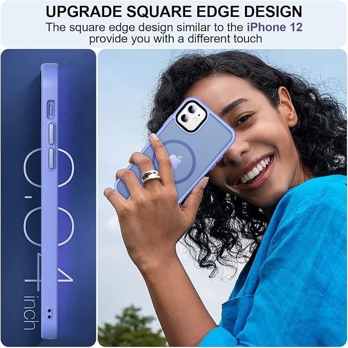 MOCCA Strong Magnetic for iPhone 11 Phone Case,[Compatible with Magsafe][Glass Screen Protector+Camera Lens Protector] Slim Thin Shockproof Cover Case for iPhone 11 6.1 inch, Blue