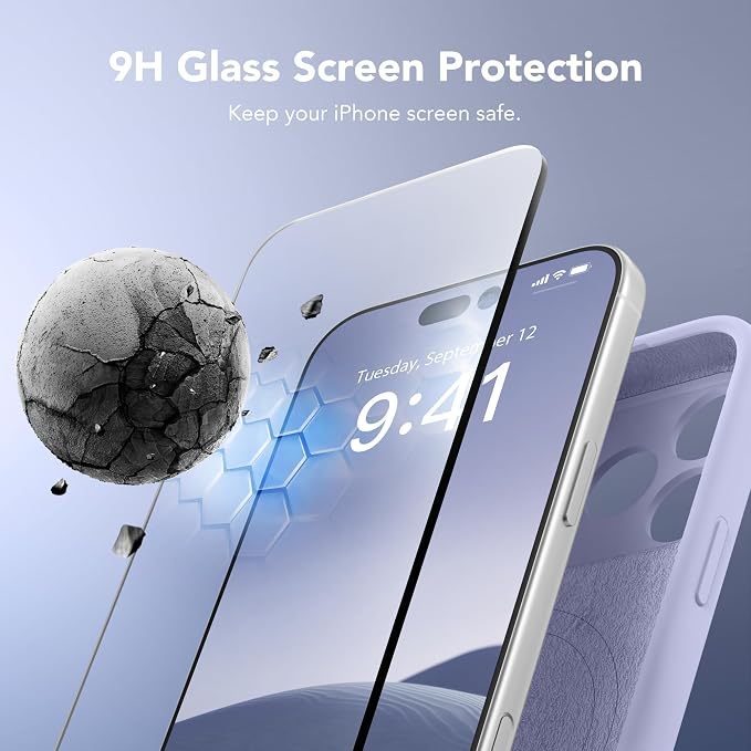 Magnetic for iPhone 17 Pro Max Case, Compatible with MagSafe, [Full Camera Protection][Screen Protector] Silicone Shockproof Protective Phone Case for iPhone 17 Pro Max 6.9", Lilac