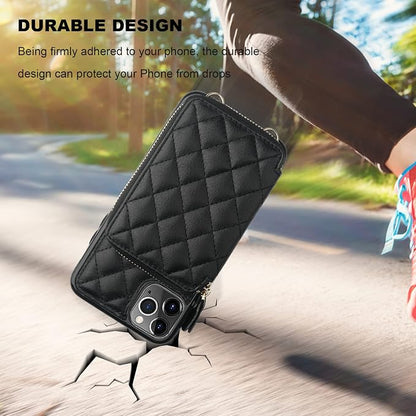 Bocasal Crossbody Wallet Case for iPhone 11 Pro Max, RFID Blocking PU Leather Zipper Handbag Purse Flip Cover, Kickstand Folio Case with Card Slots Holder Wrist Strap Lanyard 6.5 Inch (Black)
